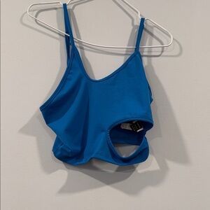 SHEIN Vibrant Blue Cutout Tank Top with Thin Straps